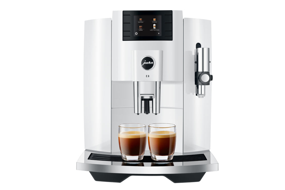 E8 - Piano White Coffee Machine-The Espresso Pantry